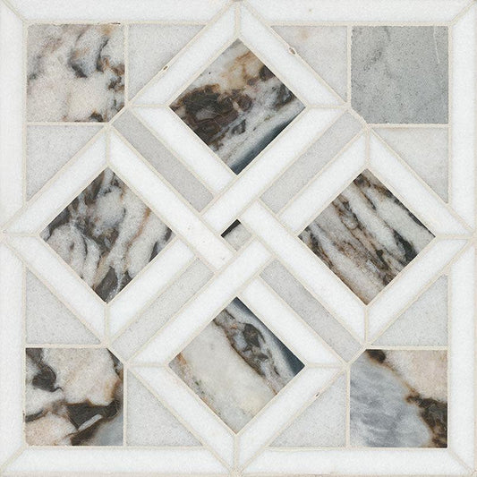 MSI Tessere Pattern 12" x 12" Polished Marble Mosaic Tile