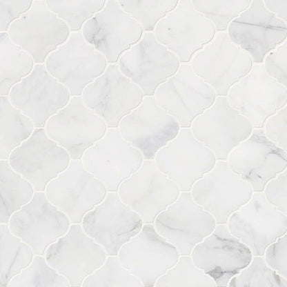 MSI Calacatta Cressa Arabesque 12" x 12" Matte Marble Mosaic Tile