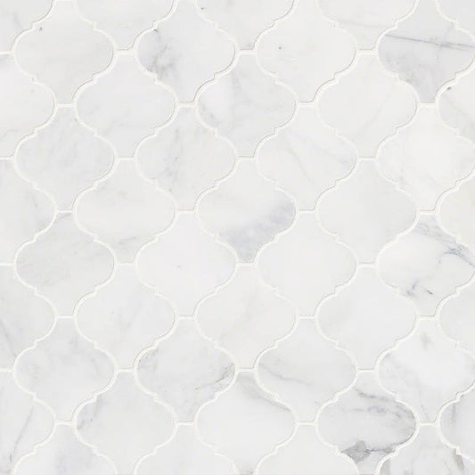 MSI Calacatta Cressa Arabesque 12" x 12" Matte Marble Mosaic Tile