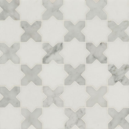 MSI Vera Anne Pattern 11.75" x 12" Polished Marble Mosaic Tile