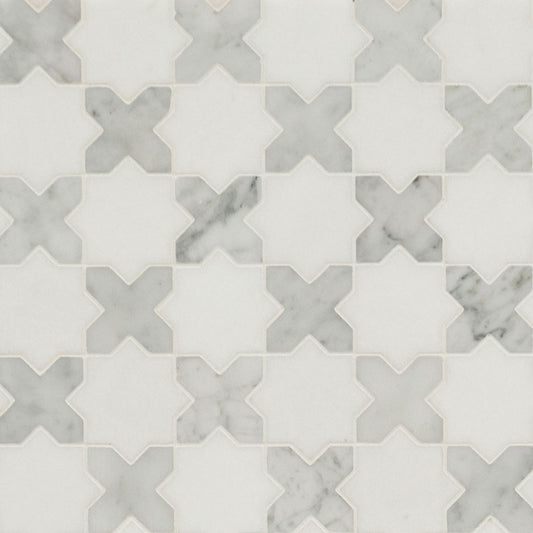 MSI Vera Anne Pattern 11.75" x 12" Polished Marble Mosaic Tile