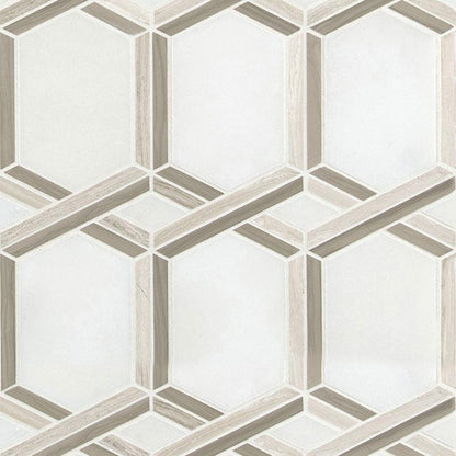 MSI Royal Link Geometric 12.25" x 12.5" Polished Marble Mosaic Tile