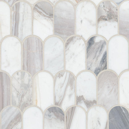 MSI Edessa Scallop 12.75" x 13" Polished Marble Mosaic Tile