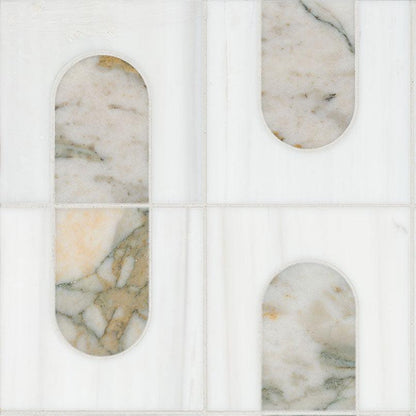 MSI Bianco Dolomite Moderno 11.75" x 12" Honed Marble Mosaic Tile