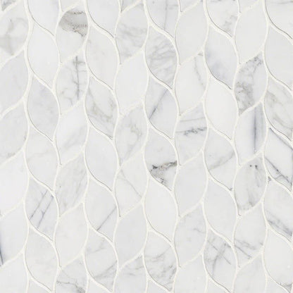 MSI Calacatta Blanco Pattern 12.5" x 12.5" Polished Marble Mosaic Tile