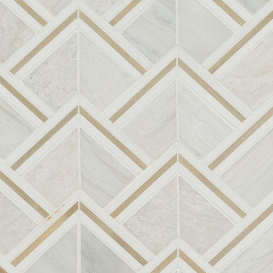 MSI Luxor Kona Gold Pattern (0.62 square feet each) Polished Marble Mosaic Tile