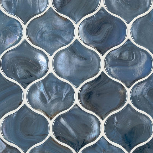 MSI Blue Shimmer Arabesque 10" x 10" Polished Glass Mosaic Tile
