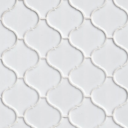 MSI White Glossy Arabesque (0.73 Square Feet Each) Polished Porcelain Mosaic Tile