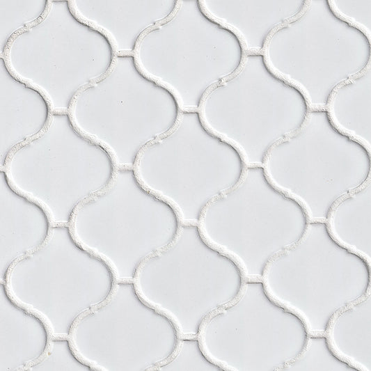 MSI White Glossy Arabesque (0.73 Square Feet Each) Polished Porcelain Mosaic Tile