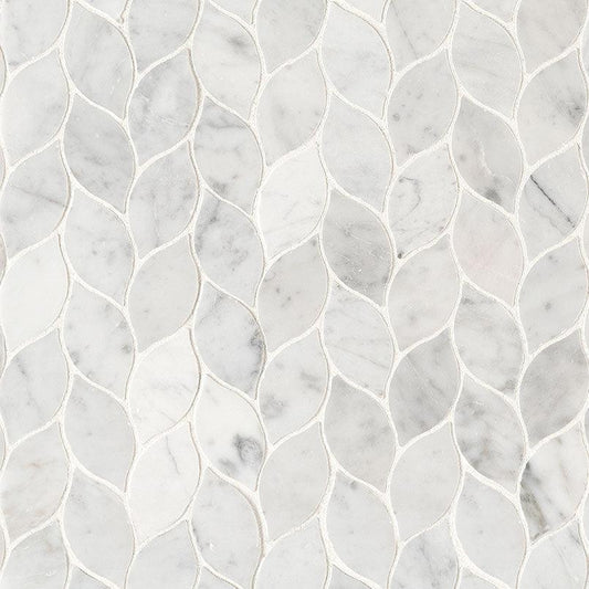 MSI Carrara White Blanco Pattern 12.5" x 12.5" Matte Marble Mosaic Tile