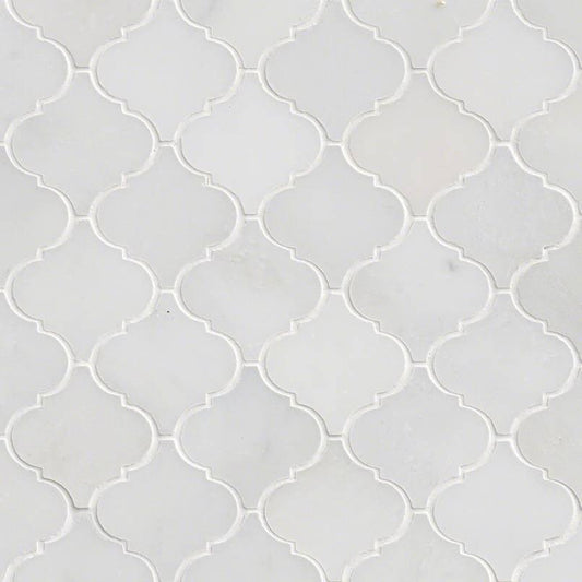 MSI Greecian White Arabesque 12" x 12" Polished Marble Mosaic Tile