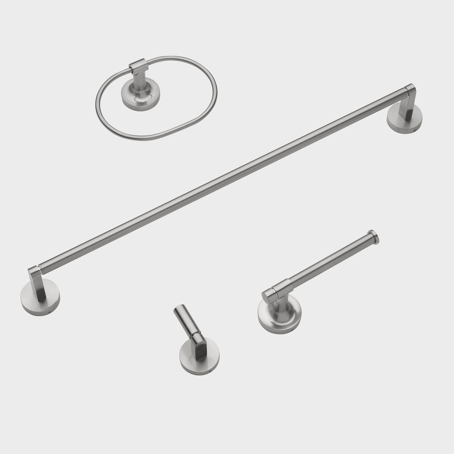 24" Round Base 4-Piece Bathroom Hardware Accessory Set