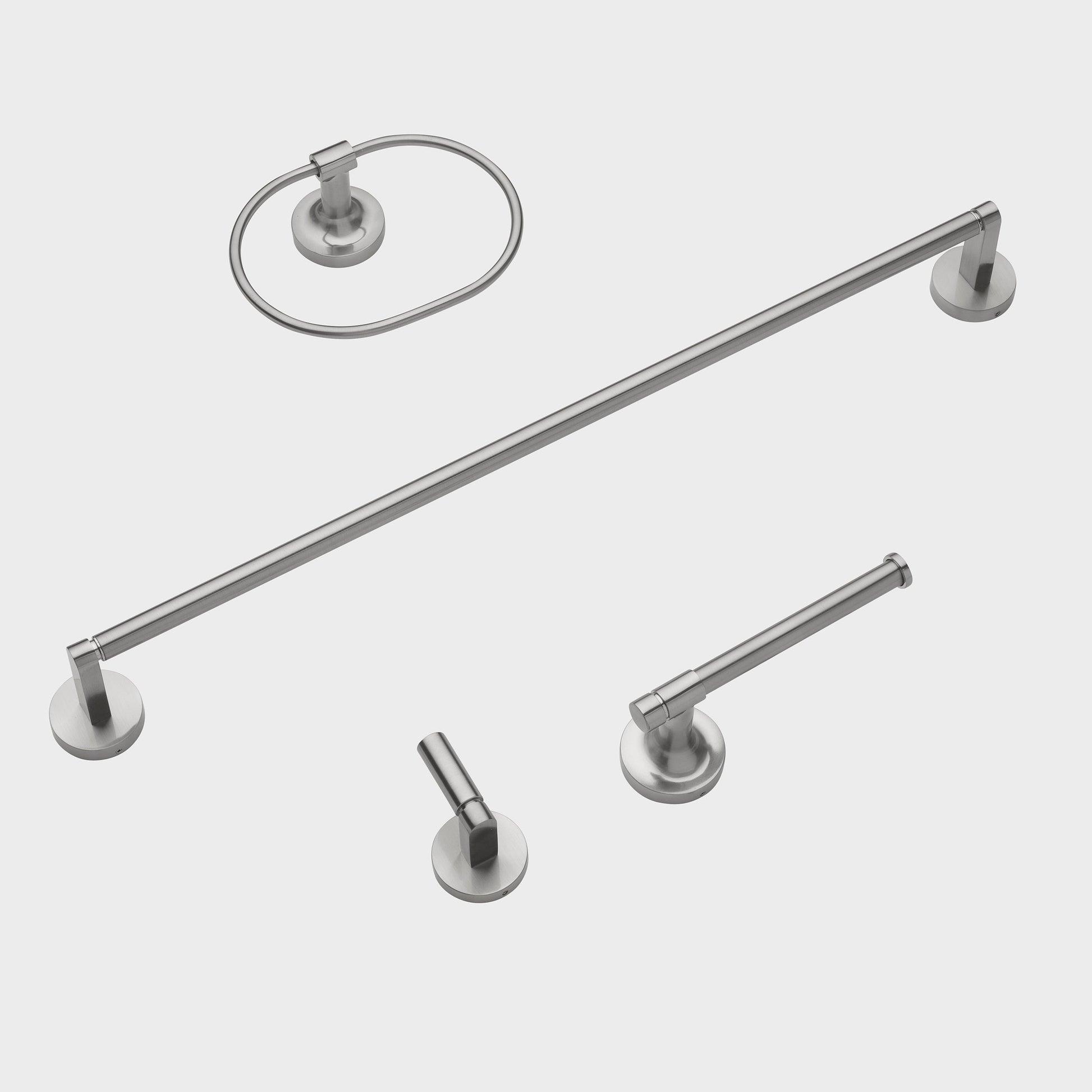 24" Round Base 4-Piece Bathroom Hardware Accessory Set