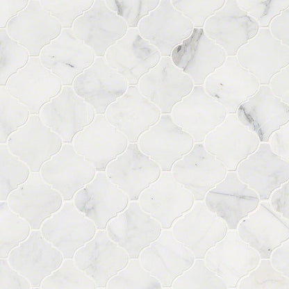 MSI Calacatta Cressa Arabesque 12" x 12" Matte Marble Mosaic Tile