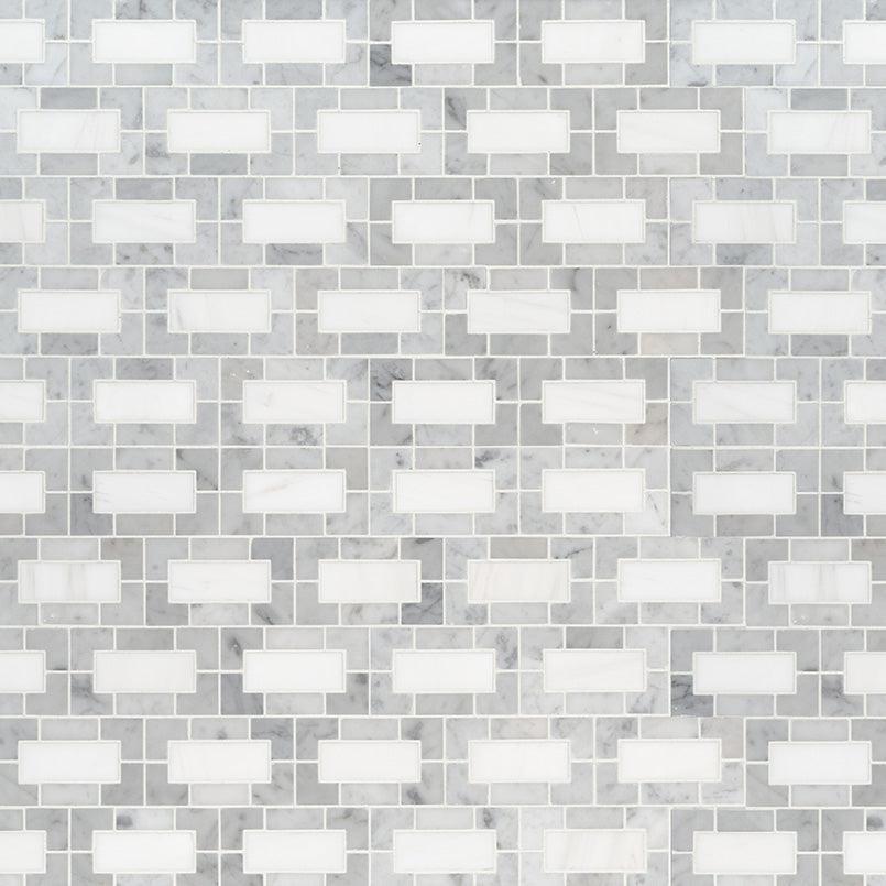MSI Bianco Dolomite Lynx Grey 12" x 12" Polished Marble Mosaic Tile