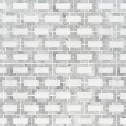 MSI Bianco Dolomite Lynx Grey 12" x 12" Polished Marble Mosaic Tile