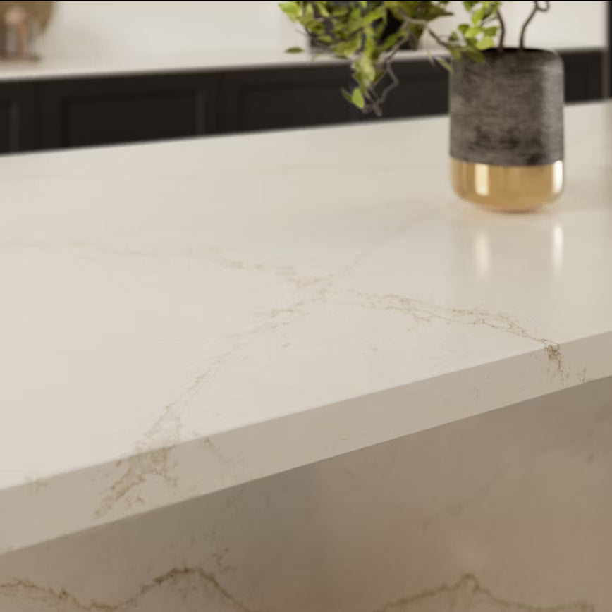 Cosentino Silestone Le Chic Collection Blanc Élyseé 128" x 62" Polished Quartz Slab