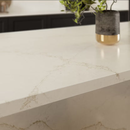 Cosentino Silestone Le Chic Collection Blanc Élyseé 128" x 62" Polished Quartz Slab