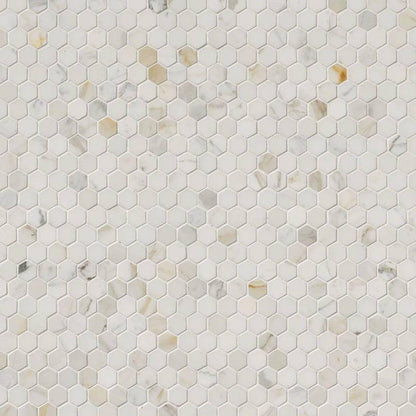 MSI Calacatta Gold Hexagon (1" Pieces) 12" x 12" Polished Marble Mosaic Tile