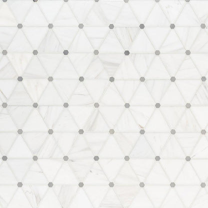 MSI Bianco Dolomite Pinwheel 12.75" x 13" Polished Marble Mosaic Tile