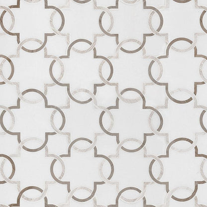 MSI Bianco Quatrefoil 12" x 12" Polished Marble Mosaic Tile