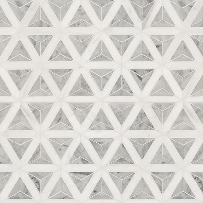 MSI Carrara White Geometric (0.77 Square Feet Per Piece) Polished Marble Mosaic Tile