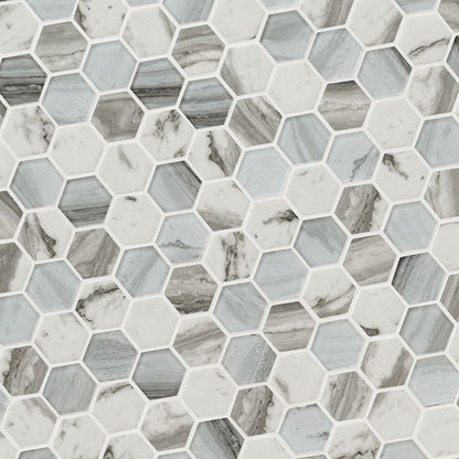 MSI Esperanza Hexagon (2" Pieces) 11.75" x 12" Matte Glass Mosaic Tile