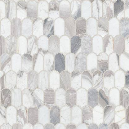 MSI Edessa Scallop 12.75" x 13" Polished Marble Mosaic Tile