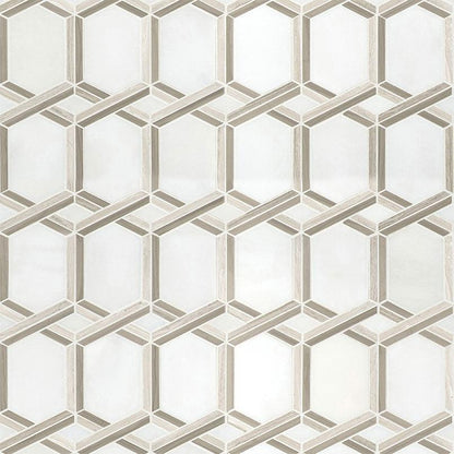 MSI Royal Link Geometric 12.25" x 12.5" Polished Marble Mosaic Tile