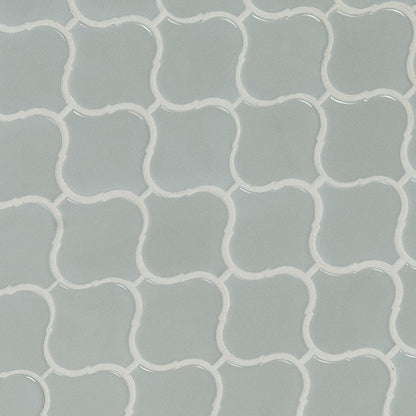 MSI Gray Glossy Arabesque 12" x 12" Polished Porcelain Mosaic Tile