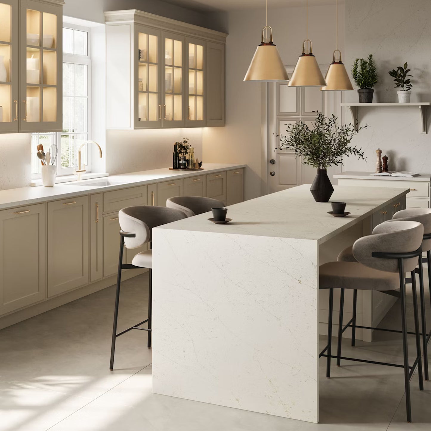 Cosentino Silestone Suma Collection Persian White 128" x 62" Polished Quartz Slab