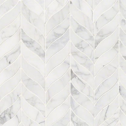 MSI Calacatta Cressa Leaf Pattern 11" x 11" Honed Marble Mosaic Tile