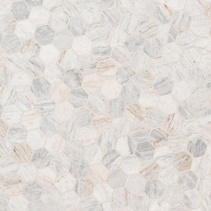 MSI Capri Blue Hexagon (2" Pieces) 11.75" x 12" Matte Marble Mosaic Tile