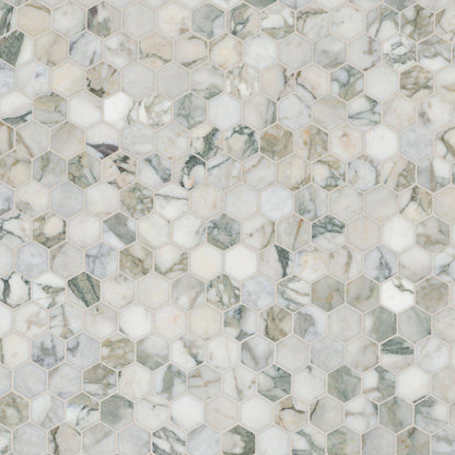 MSI Coronado Hexagon (2" Pieces) 11.25" x 11.25" Honed Marble Mosaic Tile