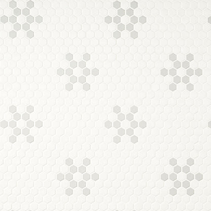MSI White And Gray Mod Petal Pattern 11.75" x 12" Matte Porcelain Mosaic Tile