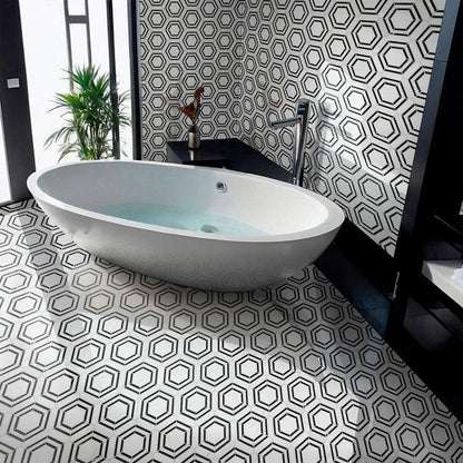 MSI Georama Nero 12" x 12" Polished Marble Mosaic Tile