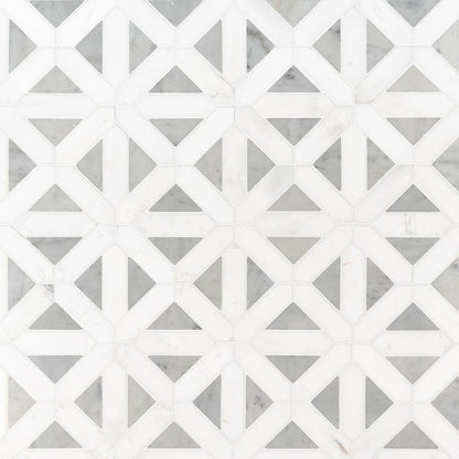 MSI Bianco Dolomite Geometrica 12" x 12" Polished Marble Mosaic Tile