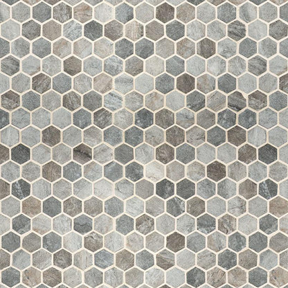 MSI Stonella Hexagon (2" Pieces) 11.75" x 12" Matte Recycled Glass Mosaic Tile