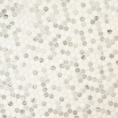 MSI Bianco Dolomite Tibi (1" Hexagon Pieces) 11.75" x 11.75" Polished Marble Mosaic Tile