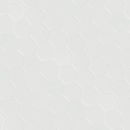 MSI White Matte Hexagon (2" Pieces) 11.75" x 11.75" Matte Porcelain Mosaic Tile
