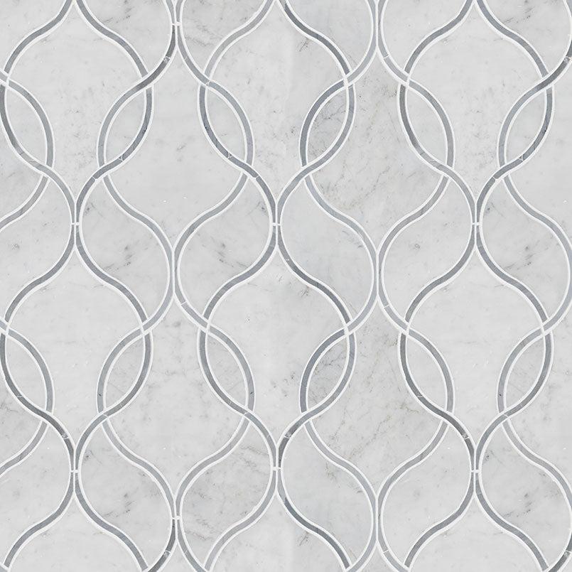 MSI Carrara White Ellipsis (0.64 Square Feet Per Piece) Polished Marble Mosaic Tile