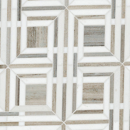 MSI Wellington Pattern 12" x 12" Polished Marble Mosaic Tile