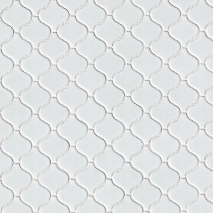 MSI White Glossy Arabesque (0.73 Square Feet Each) Polished Porcelain Mosaic Tile