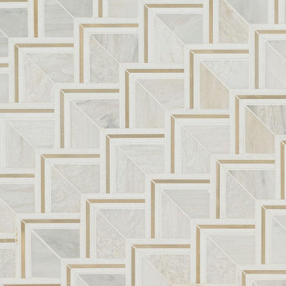 MSI Luxor Kona Gold Pattern (0.62 square feet each) Polished Marble Mosaic Tile