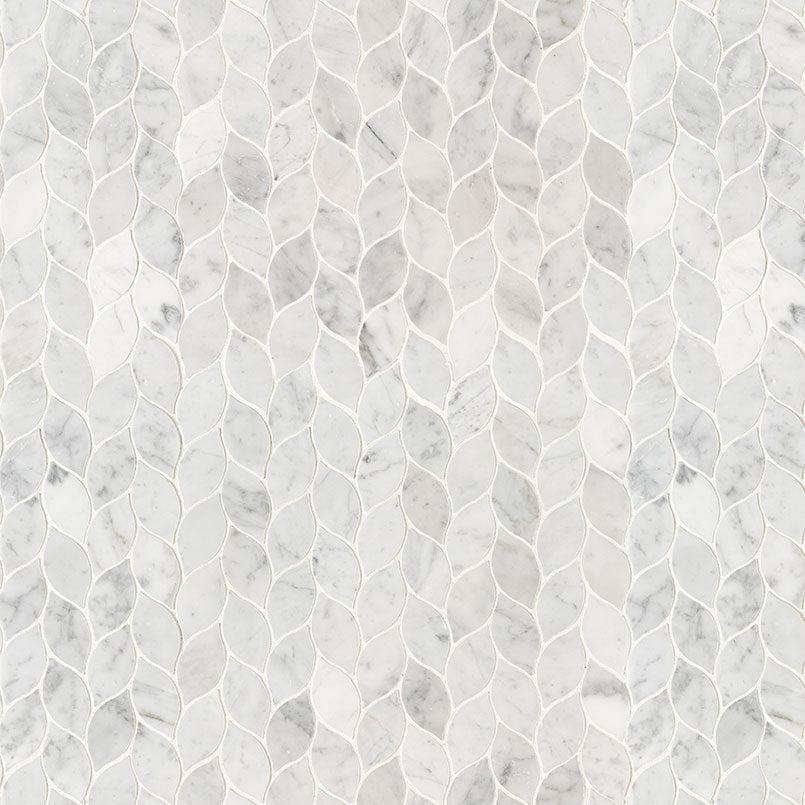 MSI Carrara White Blanco Pattern 12.5" x 12.5" Matte Marble Mosaic Tile