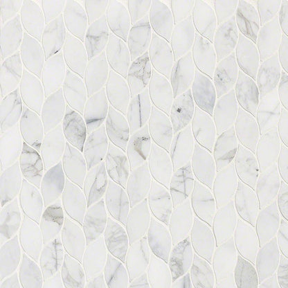 MSI Calacatta Blanco Pattern 12.5" x 12.5" Polished Marble Mosaic Tile