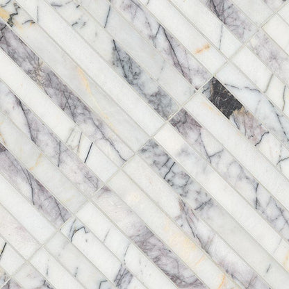 MSI Scollopini Lilac Pattern 11.5" x 11.75" Honed Marble Mosaic Tile