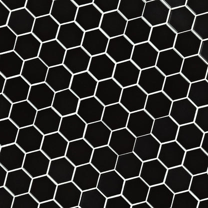 MSI Black Hexagon (2" Pieces) 11.75" x 11.75" Matte Porcelain Mosaic Tile