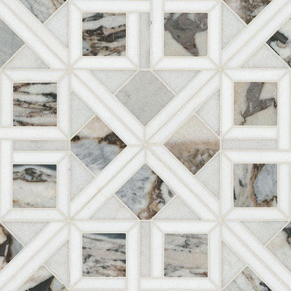 MSI Tessere Pattern 12" x 12" Polished Marble Mosaic Tile