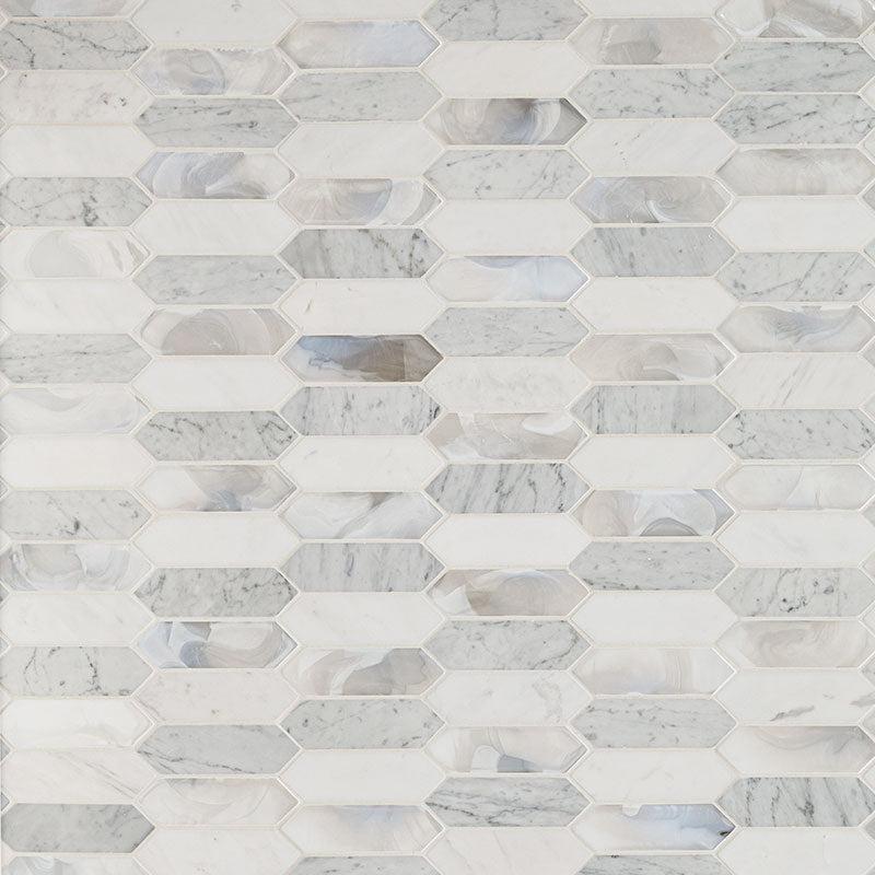 MSI Cienega Springs Picket 11.75" x 11.75" Stone Glass Blend Mosaic Tile